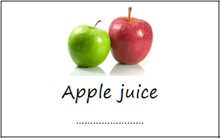 Labels for apple juice