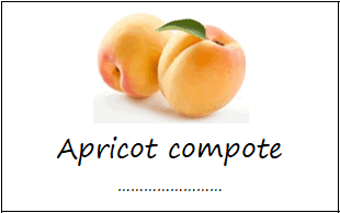 Labels for apricot compote