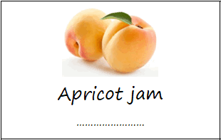Labels for apricot jam