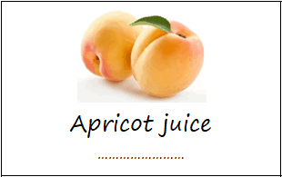 Labels for apricot juice