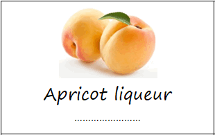 Labels for apricot liqueur