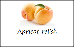 Labels for apricot relish