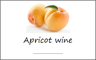 Labels for apricot wine