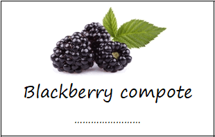 Blackberry compote labels