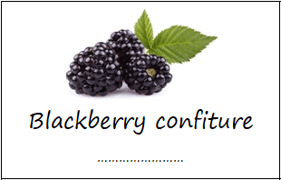 Blackberry confiture labels