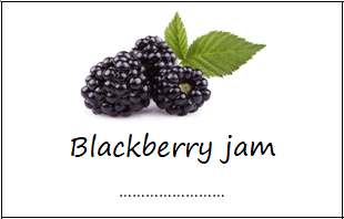 Blackberry jam labels