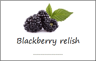 Blackberry relish labels