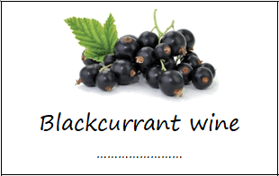 Blackcurrant wine labels