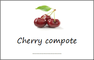 Labels for cherry compote