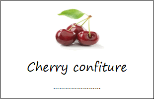 Labels for cherry confiture