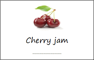 Labels for cherry jam