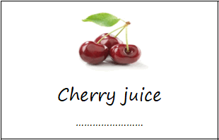 Labels for cherry juice