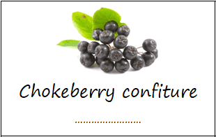 Chokeberry jam labels