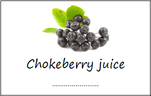 Chokeberry juice labels