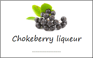Chokeberry liqueur labels