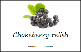 Chokeberry relish labels