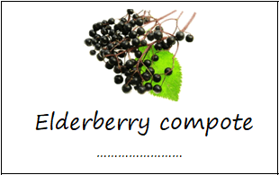 Elderberry compote labels