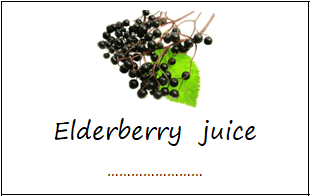 Elderberry juice labels
