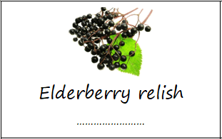 Labels for elderberry relish