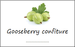 Gooseberry confiture labels