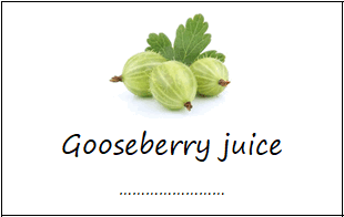 Gooseberry juice labels