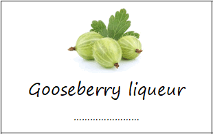 Labels for gooseberry liqueur