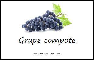Labels for grape compote