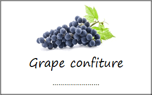 Labels for grape confiture