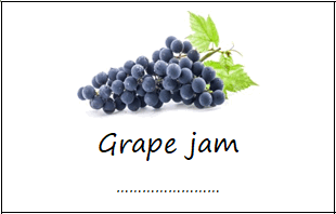 Labels for grape jam