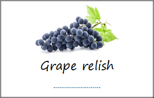 Labels for grape relish