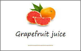 Grapefruit juice labels