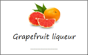 Labels for grapefruit liqueur
