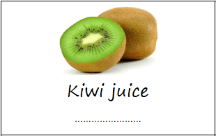 Kiwi juice labels