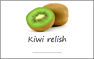 Kiwi relish labels