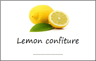 Labels for lemon confiture