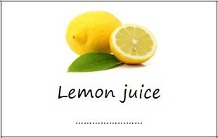 Labels for lemon juice