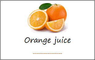 Orange juice labels
