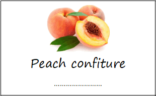 Peach confiture labels