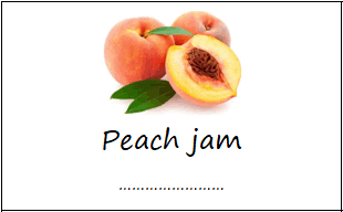Labels for peach jam
