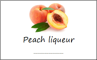 Labels for peach liqueur