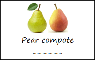 Labels for pear compote