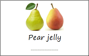 Labels for pear jelly