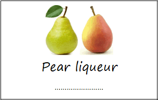 Labels for pear liqueur