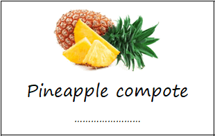 Labels for pineapple compote