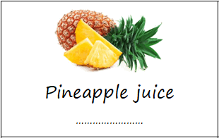 Pineapple juice labels