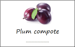 Labels for plum compote