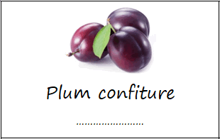Labels for plum confiture
