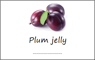 Labels for plum jelly
