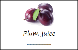 Plum juice labels