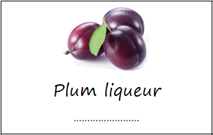 Labels for plum liqueur